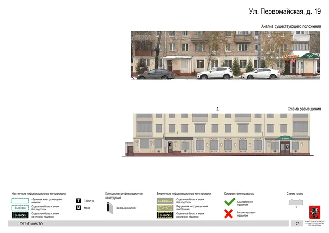 Архитектурная концепция размещения вывесок — Первомайская улица, 19, Москва, страница PDF 26 · Документ по адресу · Архитектурно-художественная концепция