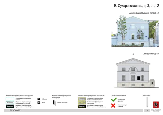 Б. Сухаревская пл., д. 3, стр. 2 · PDF 10 Архитектурная концепция размещения вывесок — Большая сухаревская площадь, 3, стр. 2, Москва, страница PDF 10 · Документ по адресу · Архитектурно-художественная концепция