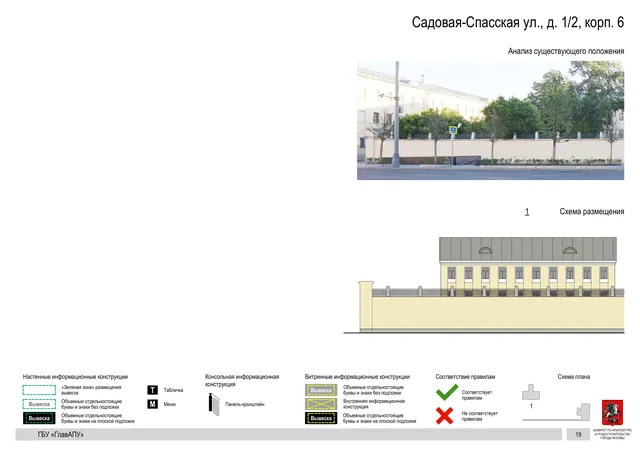 Архитектурная концепция размещения вывесок — Садовая-спасская улица, 1/2, корп. 6, Москва, страница PDF 21 · Документ по адресу · Архитектурно-художественная концепция