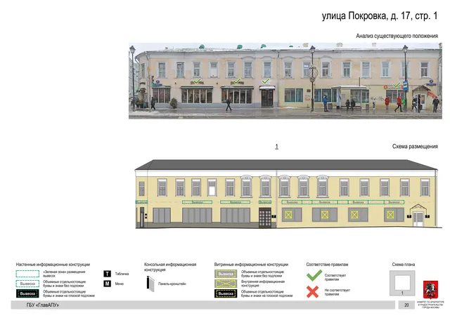 Архитектурная концепция размещения вывесок — Покровка улица, 17, стр. 1, Москва, страница PDF 22 · Документ с наиболее поздней установленной датой · АХК № 281 от 18.09.2024