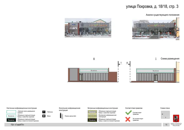 Архитектурная концепция размещения вывесок — Покровка улица, 18/18, стр. 3, Москва, страница PDF 75 · Документ с наиболее поздней установленной датой · АХК № 281 от 18.09.2024