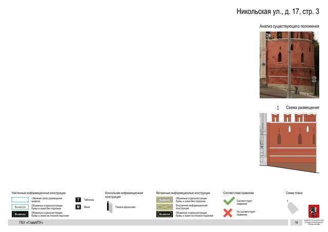 Никольская ул., д. 17, стр. 3 · PDF 19 Архитектурная концепция размещения вывесок — Никольская улица, 17, стр. 3, Москва, страница PDF 19 · Документ по адресу · Архитектурно-художественная концепция