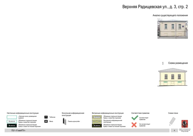 Верхняя Радищевская ул., д. 3, стр. 2 · PDF 6 Архитектурная концепция размещения вывесок — Верхняя радищевская улица, 3, стр. 2, Москва, страница PDF 6 · Документ по адресу · Архитектурно-художественная концепция