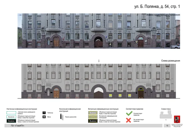 Архитектурная концепция размещения вывесок — Большая полянка улица, 54, стр. 1, Москва, страница PDF 12 · Документ по адресу · Архитектурно-художественная концепция
