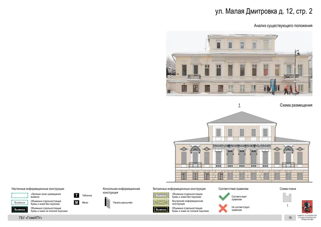 ул. Малая Дмитровка д. 12, стр. 2 · PDF 16 Архитектурная концепция размещения вывесок — Малая дмитровка улица, 12, стр. 2, Москва, страница PDF 16 · Документ по адресу · Архитектурно-художественная концепция