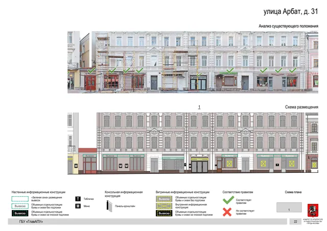 Архитектурная концепция размещения вывесок — Арбат улица, 31, Москва, страница PDF 24 · Документ по адресу · АХК № 279 от 16.10.2025