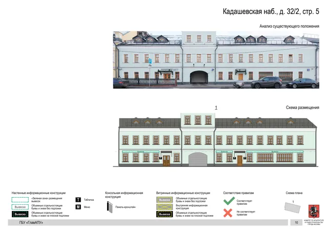 Кадашевская наб., д. 32/2, стр. 5 · PDF 12 Архитектурная концепция размещения вывесок — Кадашевская набережная, 32/2, стр. 5, Москва, страница PDF 12 · Документ по адресу · Архитектурно-художественная концепция
