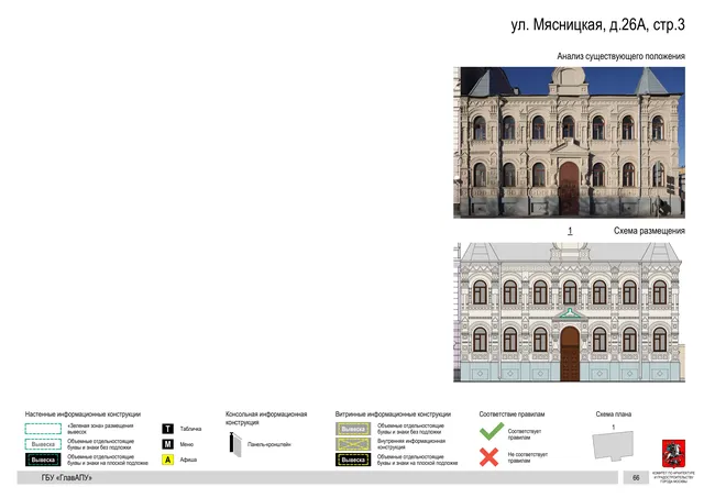 ул. Мясницкая, д.26А, стр.3 · PDF 100 Архитектурная концепция размещения вывесок — Мясницкая улица, 26А, стр. 3, Москва, страница PDF 100 · Документ по адресу · Архитектурно-художественная концепция