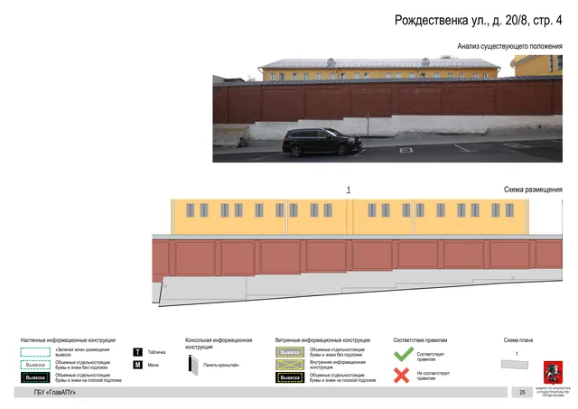 Рождественка ул., д. 20/8, стр. 4 · PDF 28 Архитектурная концепция размещения вывесок — Рождественка улица, 20/8, стр. 4, Москва, страница PDF 28 · Документ по адресу · Архитектурно-художественная концепция