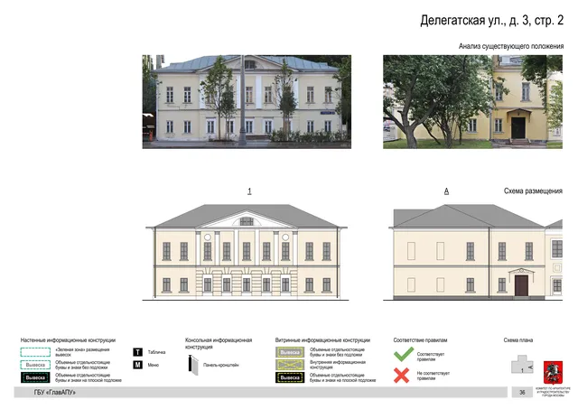 Делегатская ул., д. 3, стр. 2 · PDF 38 Архитектурная концепция размещения вывесок — Делегатская улица, 3, стр. 2, Москва, страница PDF 38 · Документ по адресу · Архитектурно-художественная концепция