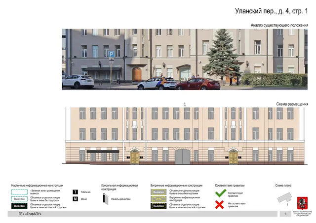 Уланский пер., д. 4, стр. 1 · PDF 5 Архитектурная концепция размещения вывесок — Уланский переулок, 4, стр. 1, Москва, страница PDF 5 · Документ по адресу · Архитектурно-художественная концепция