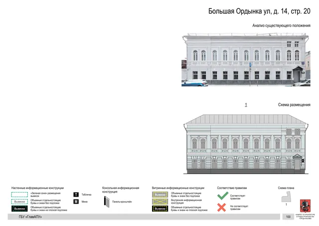 Большая Ордынка ул, д. 14, стр. 20 · PDF 103 Архитектурная концепция размещения вывесок — Большая ордынка улица, 14, стр. 20, Москва, страница PDF 103 · Документ по адресу · Архитектурно-художественная концепция