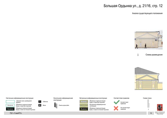 Большая Ордынка ул., д. 21/16, стр. 12 · PDF 20 Архитектурная концепция размещения вывесок — Большая ордынка улица, 21/16, стр. 12, Москва, страница PDF 20 · Документ по адресу · Архитектурно-художественная концепция