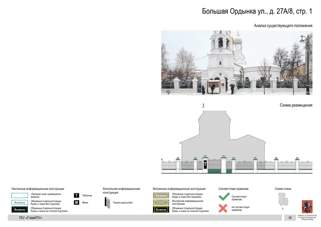 Большая Ордынка ул., д. 27А/8, стр. 1 · PDF 28 Архитектурная концепция размещения вывесок — Большая ордынка улица, 27А/8, стр. 1, Москва, страница PDF 28 · Документ по адресу · Архитектурно-художественная концепция
