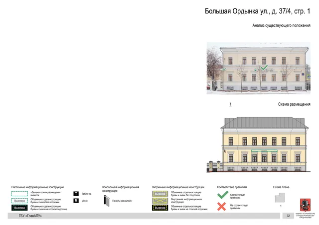 Большая Ордынка ул., д. 37/4, стр. 1 · PDF 34 Архитектурная концепция размещения вывесок — Большая ордынка улица, 37/4, стр. 1, Москва, страница PDF 34 · Документ по адресу · Архитектурно-художественная концепция