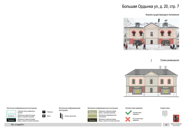 Большая Ордынка ул, д. 20, стр. 7 · PDF 95 Архитектурная концепция размещения вывесок — Большая ордынка улица, 20, стр. 7, Москва, страница PDF 95 · Документ по адресу · Архитектурно-художественная концепция