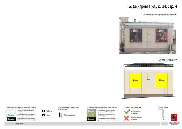 Архитектурная концепция размещения вывесок — Б дмитровка улица, 34, стр. 4, Москва, страница PDF 37 · Документ по адресу · Архитектурно-художественная концепция