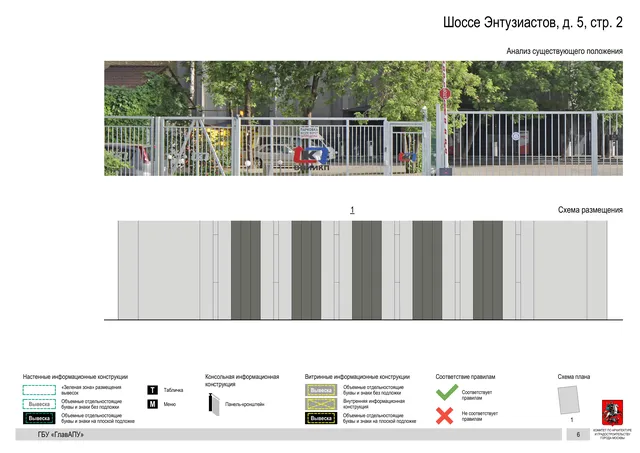 Архитектурная концепция размещения вывесок — Энтузиастов шоссе, 5, стр. 2, Москва, страница PDF 8 · Документ по адресу · Архитектурно-художественная концепция · 2019 год