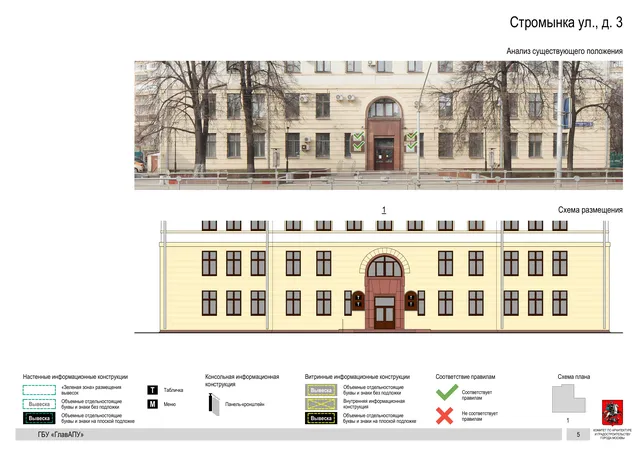 Архитектурная концепция размещения вывесок — Стромынка улица, 3, Москва, страница PDF 7 · Документ по адресу · Архитектурно-художественная концепция · 2020 год