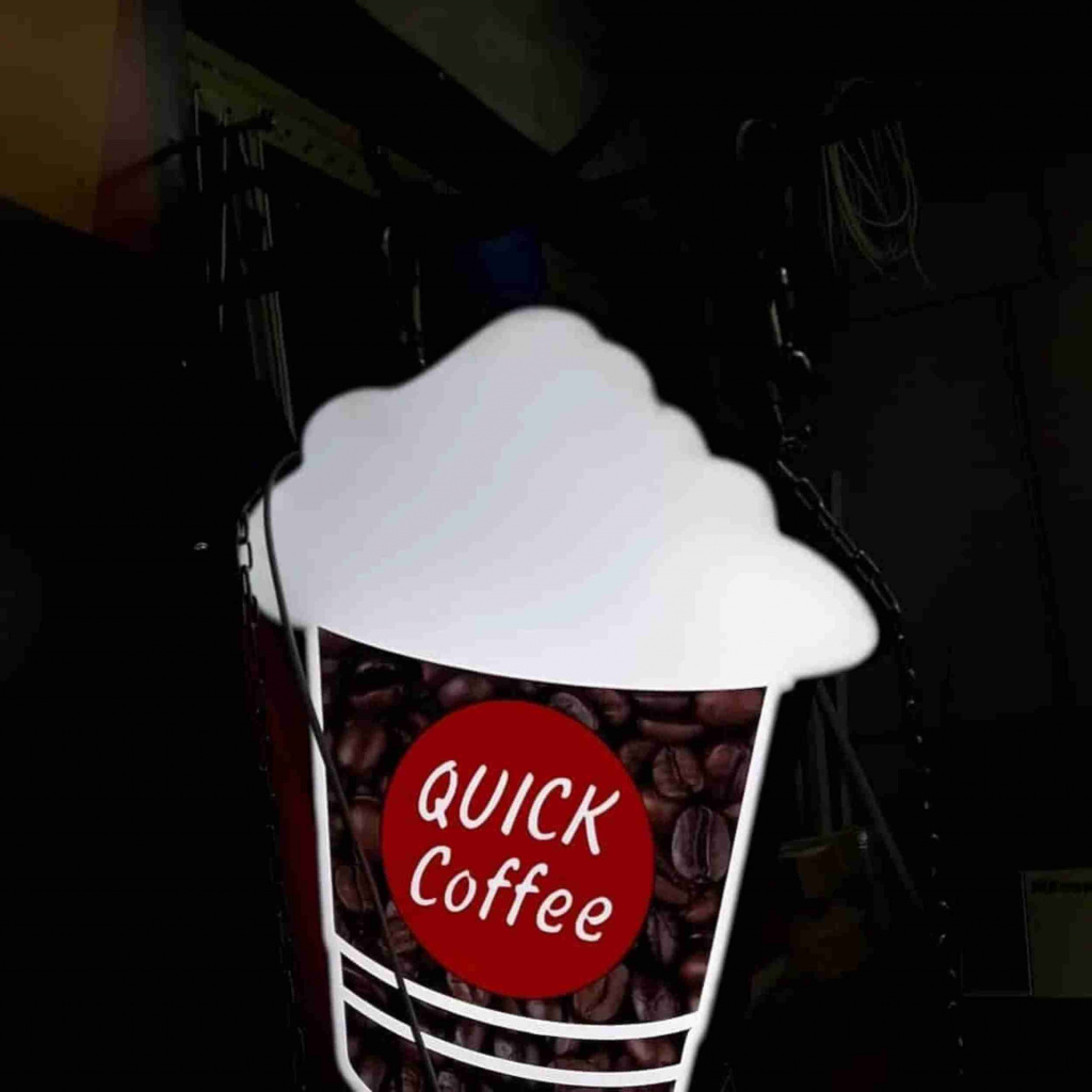 Quick Coffee — вывеска панель кронштейн кофейни